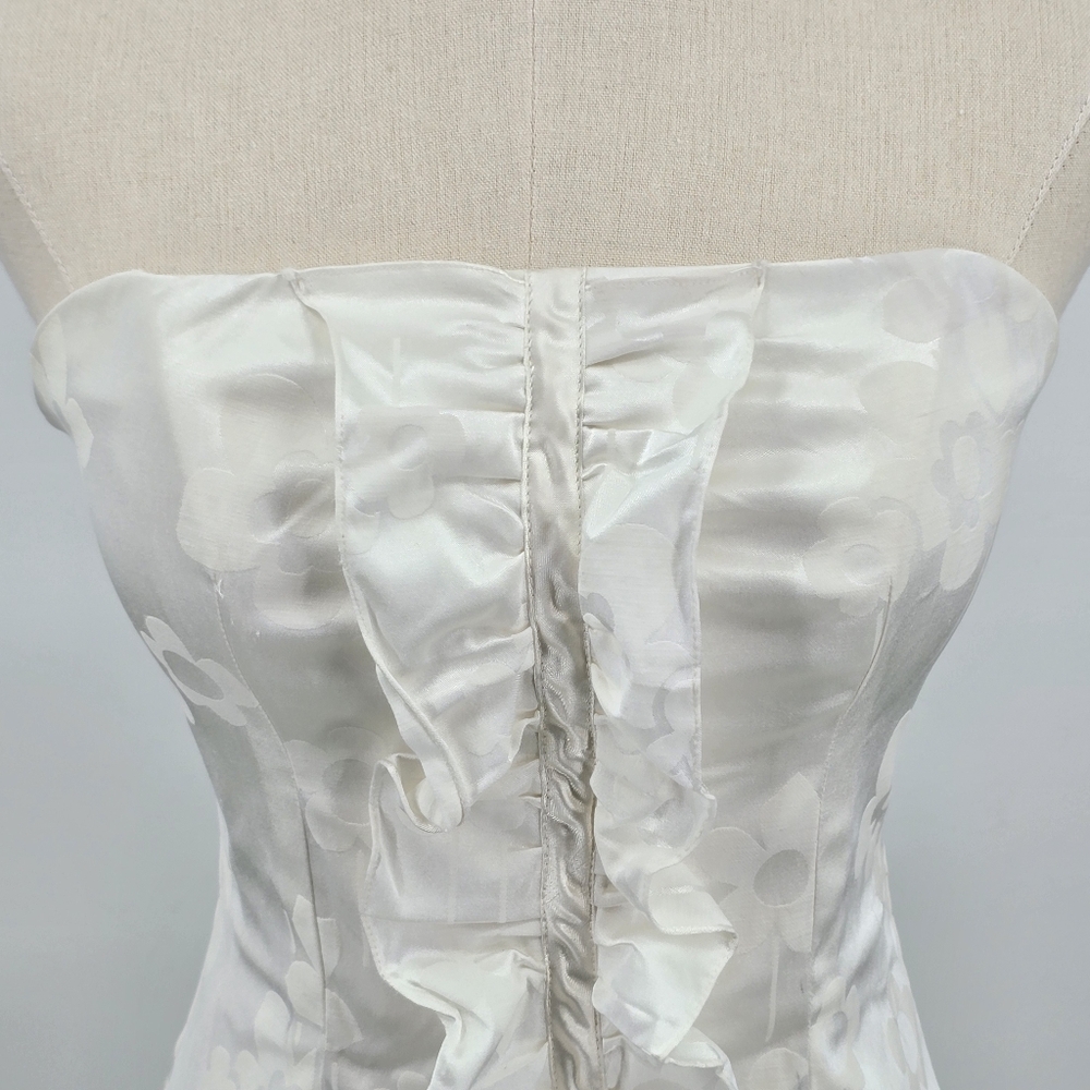 Liz Minelli Strapless Mini Dress Ruffles Y2K Size S